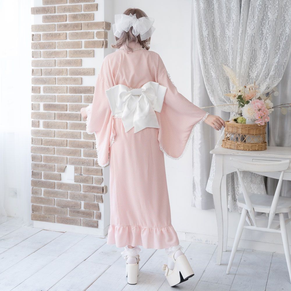 夢展望公式 [新品未使用] ビジューリボンレース浴衣 [ピンク] 他カラー