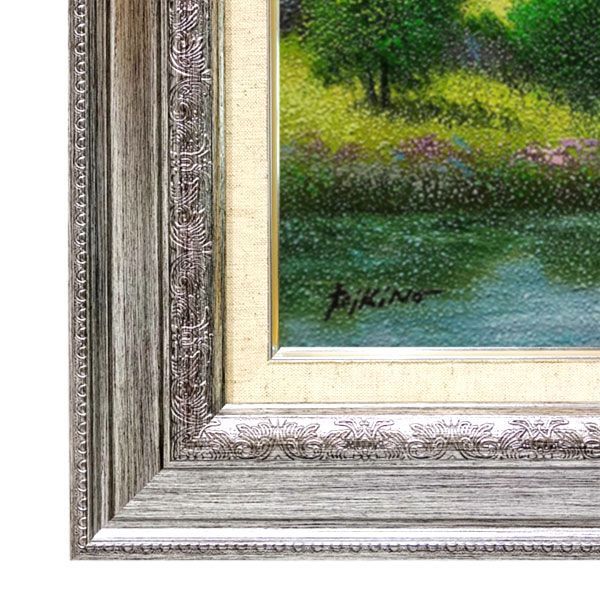 F10 ◎ 油彩画 「清流」 S・H・パーク F10号 滝の風景を描いた油絵