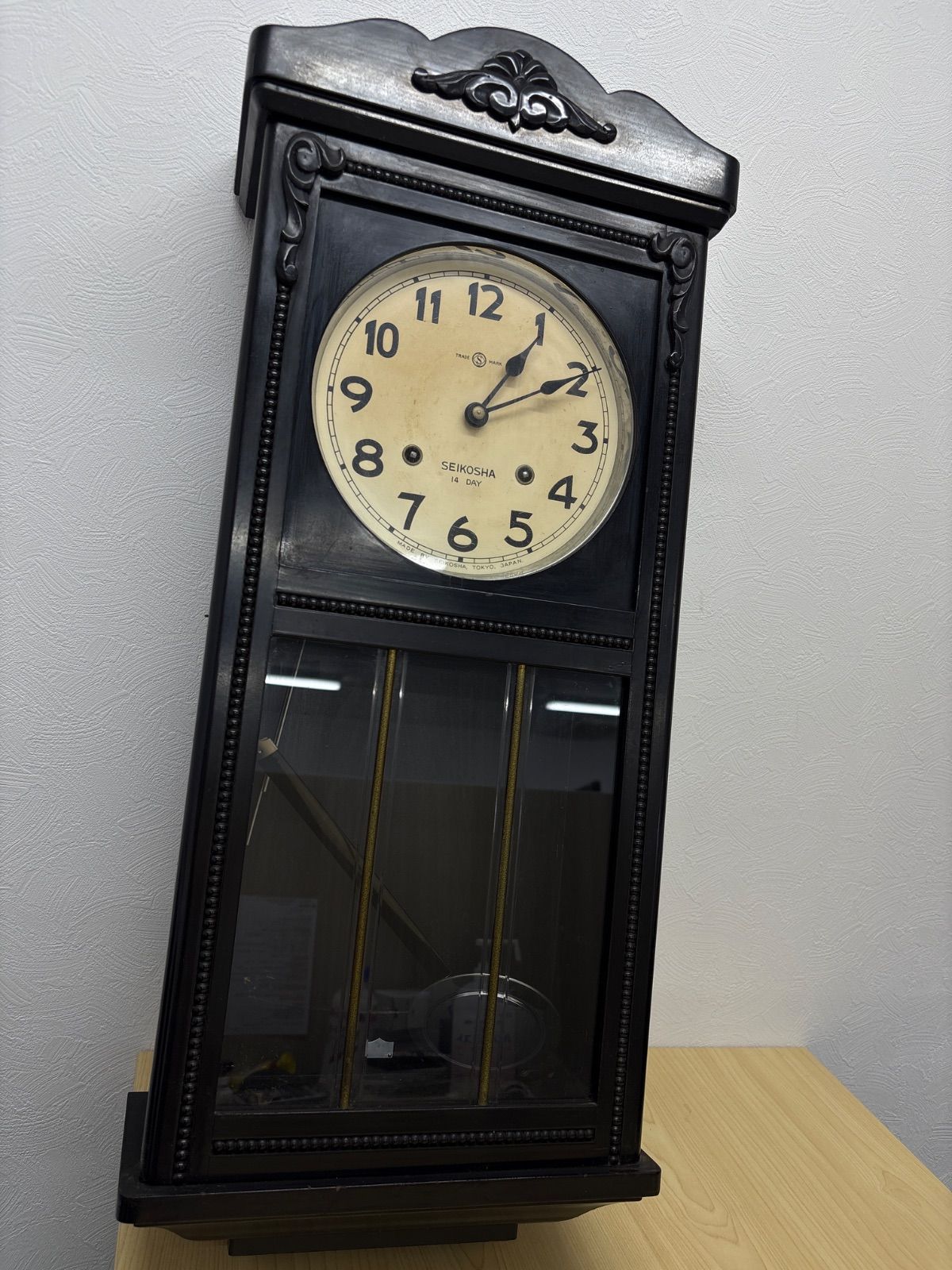 高野時計 装飾型 柱時計 古時計 振り子時計 レトロ ゼンマイ ボンボン