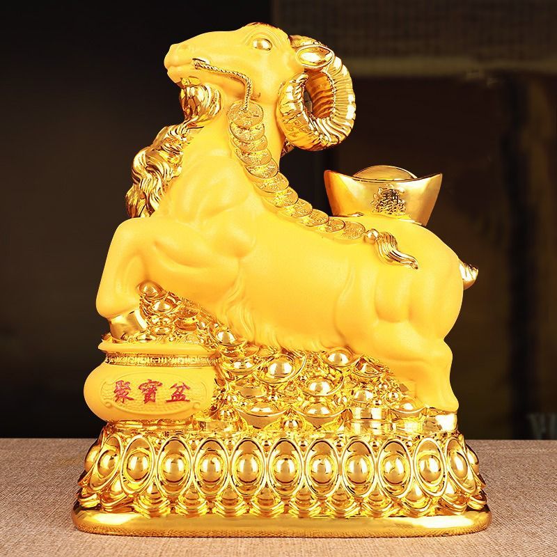 羊 ひつじ 元宝 貯金箱 金色 ゴールド 黄金 置物 オブジェ 開運 厄除け