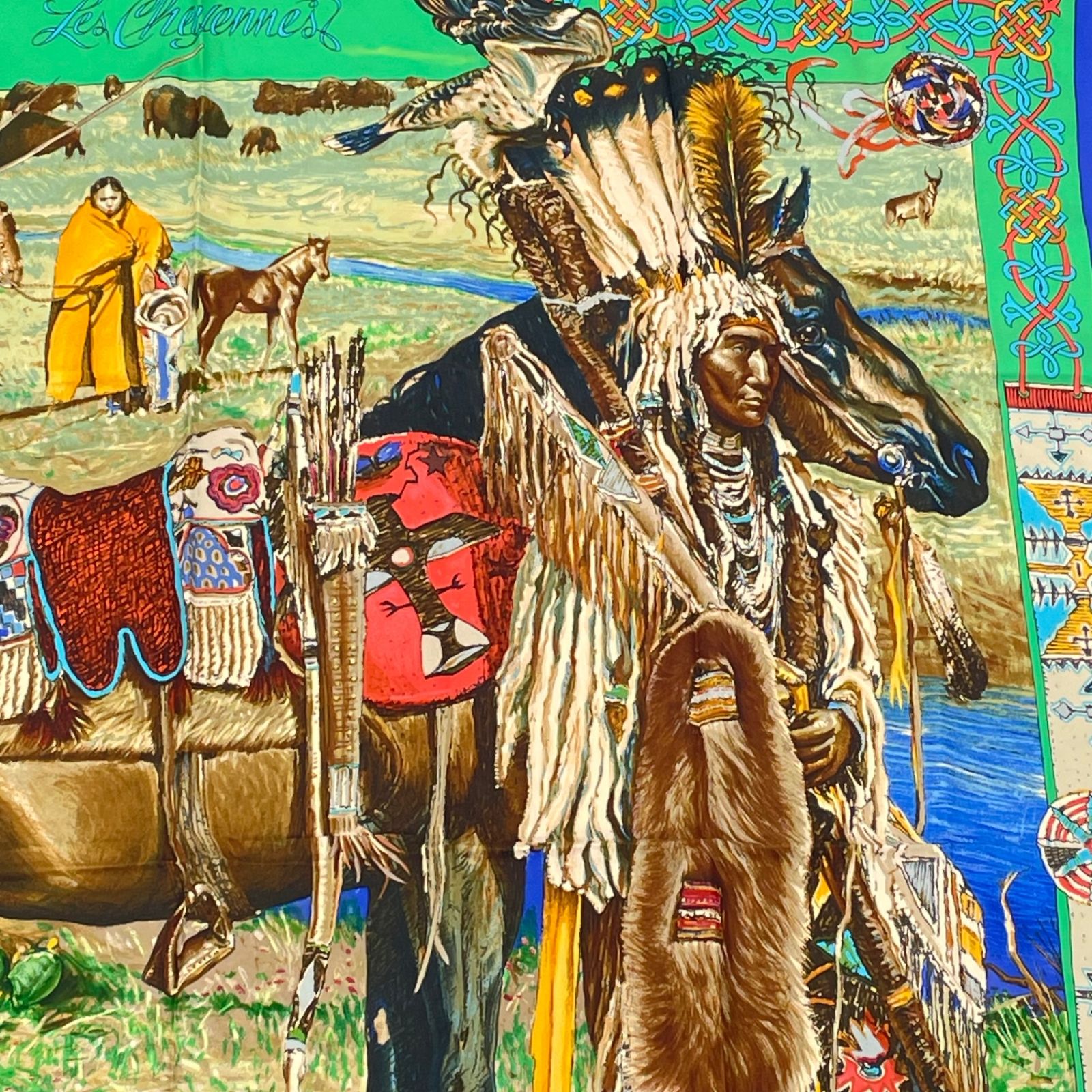 エルメス カレ90 Les Cheyennes シャイアン族 スカーフ 楽天市場