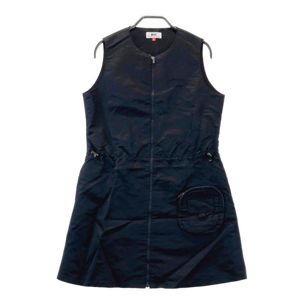 サイズ：2 WAAC ワック ノースリーブ ジップワンピース ブラック系