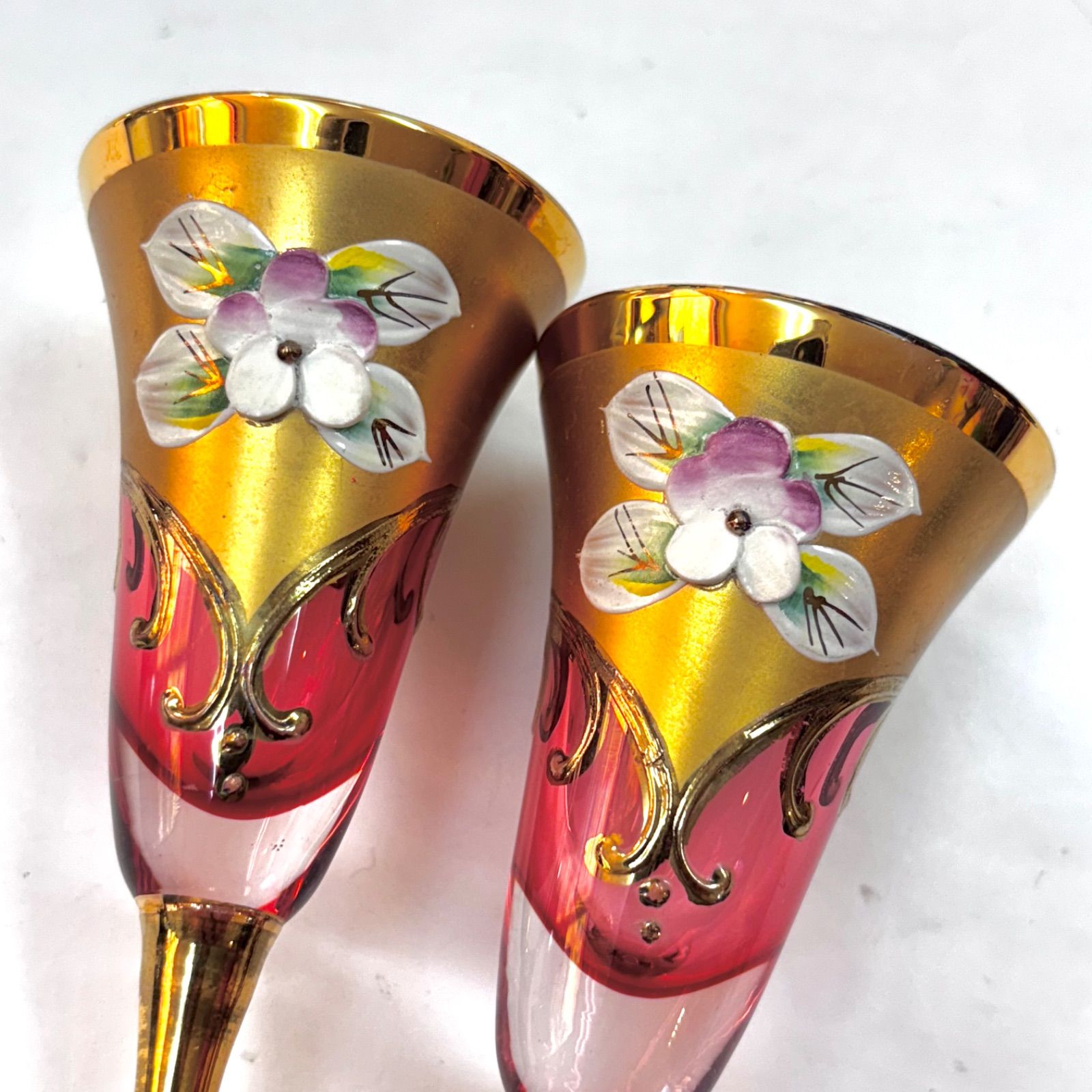 イタリア ムラーノ ベネチアンガラス 香水瓶 2個セット ベネチアン