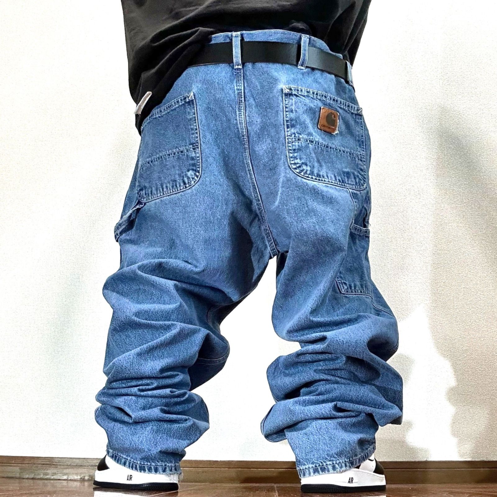 カーハートCarharttデニム極太ペインターパンツ大きいサイズ革