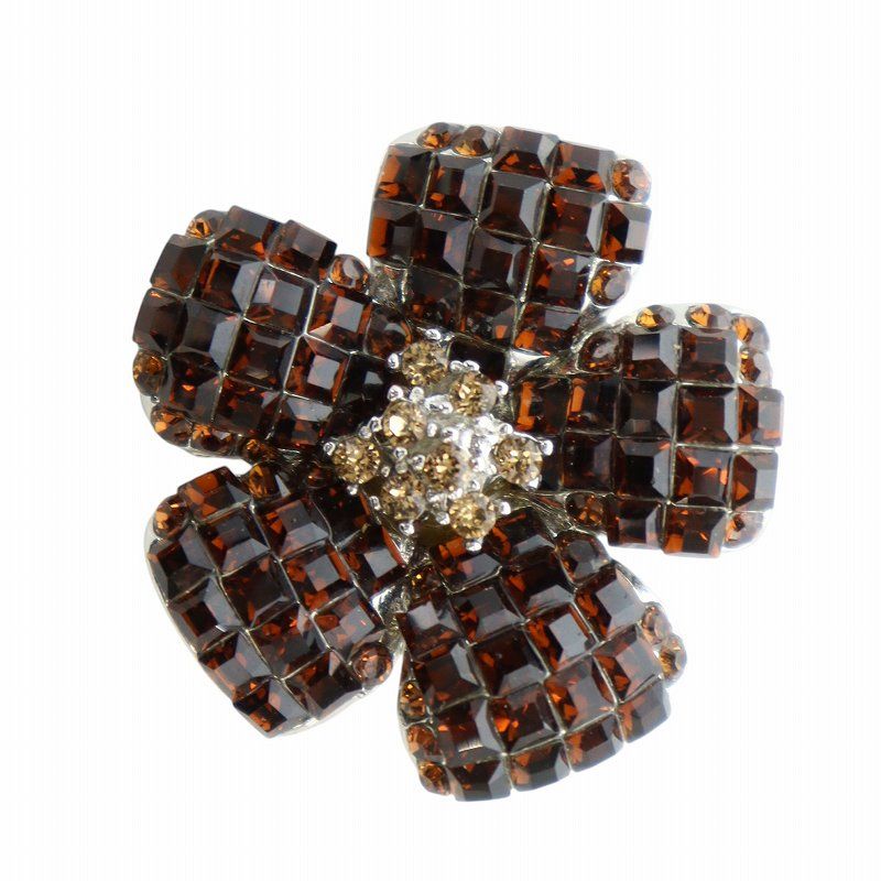 フォクシー FOXEY ピンブローチ アクセサリー ラインストーン 花