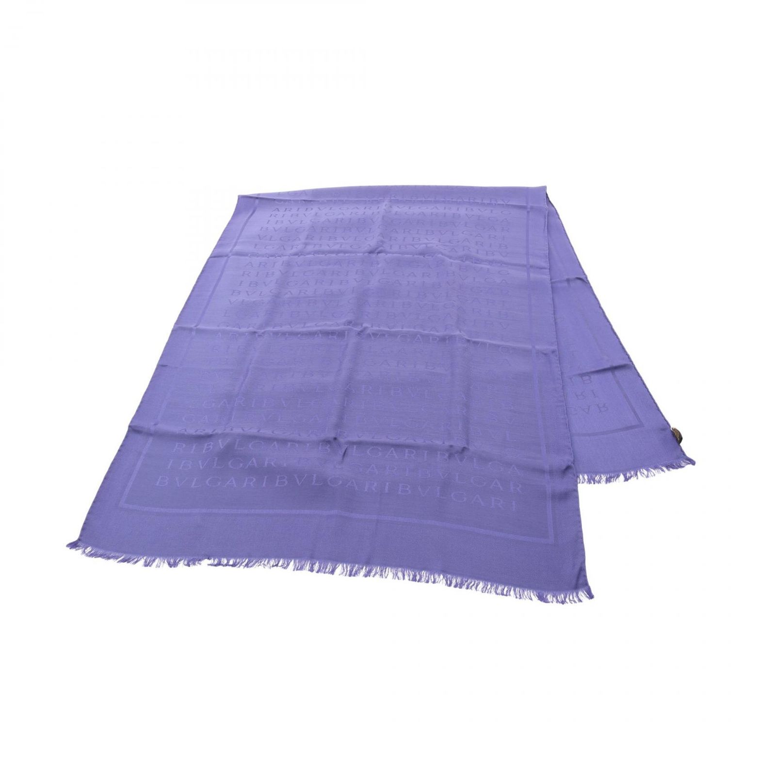ブルガリ BVLGARI ストール ロゴマニア ネイビー シルク ウール