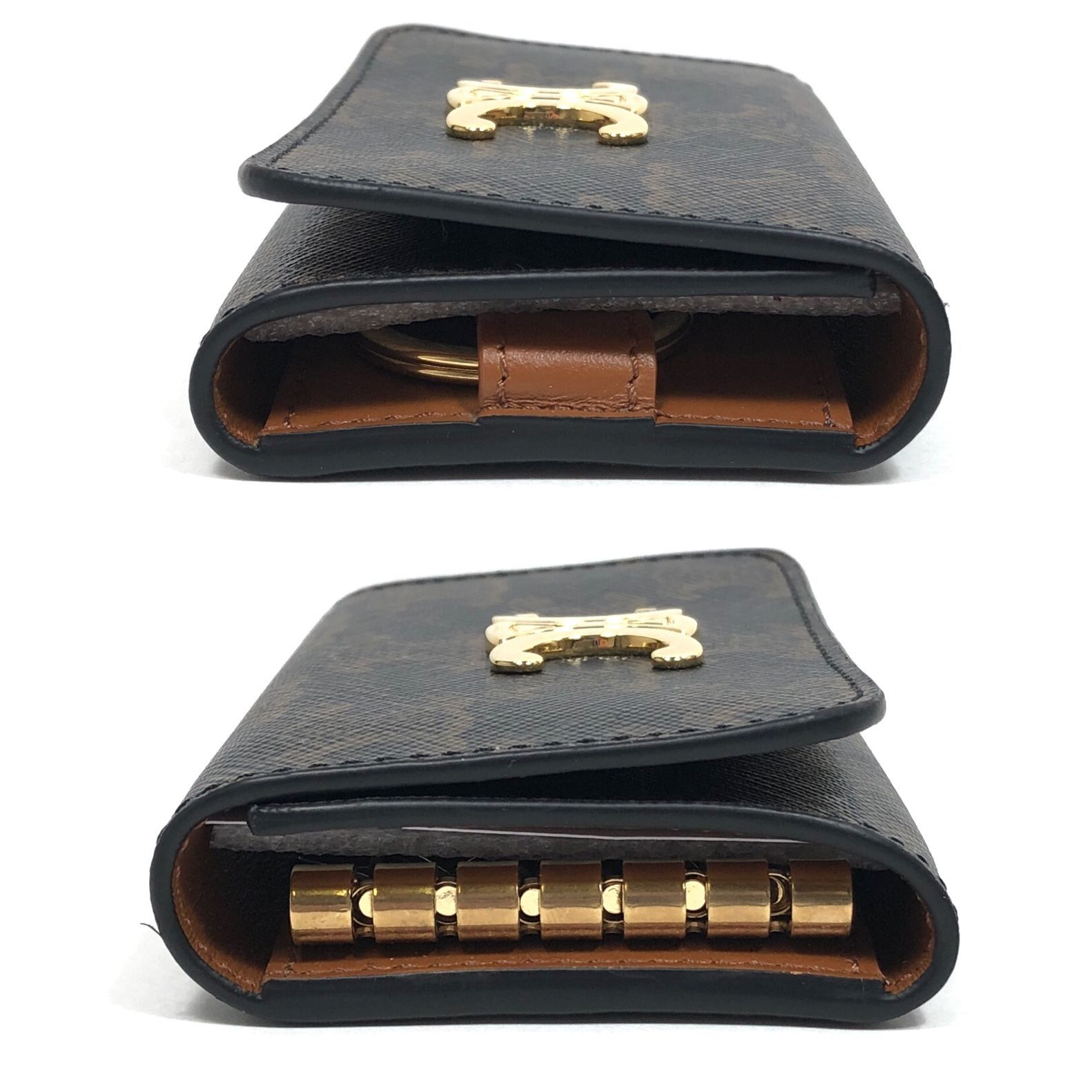 ▽【美品】CELINE 6連キーケース トリオンフ ブラウン系 ゴールド金具