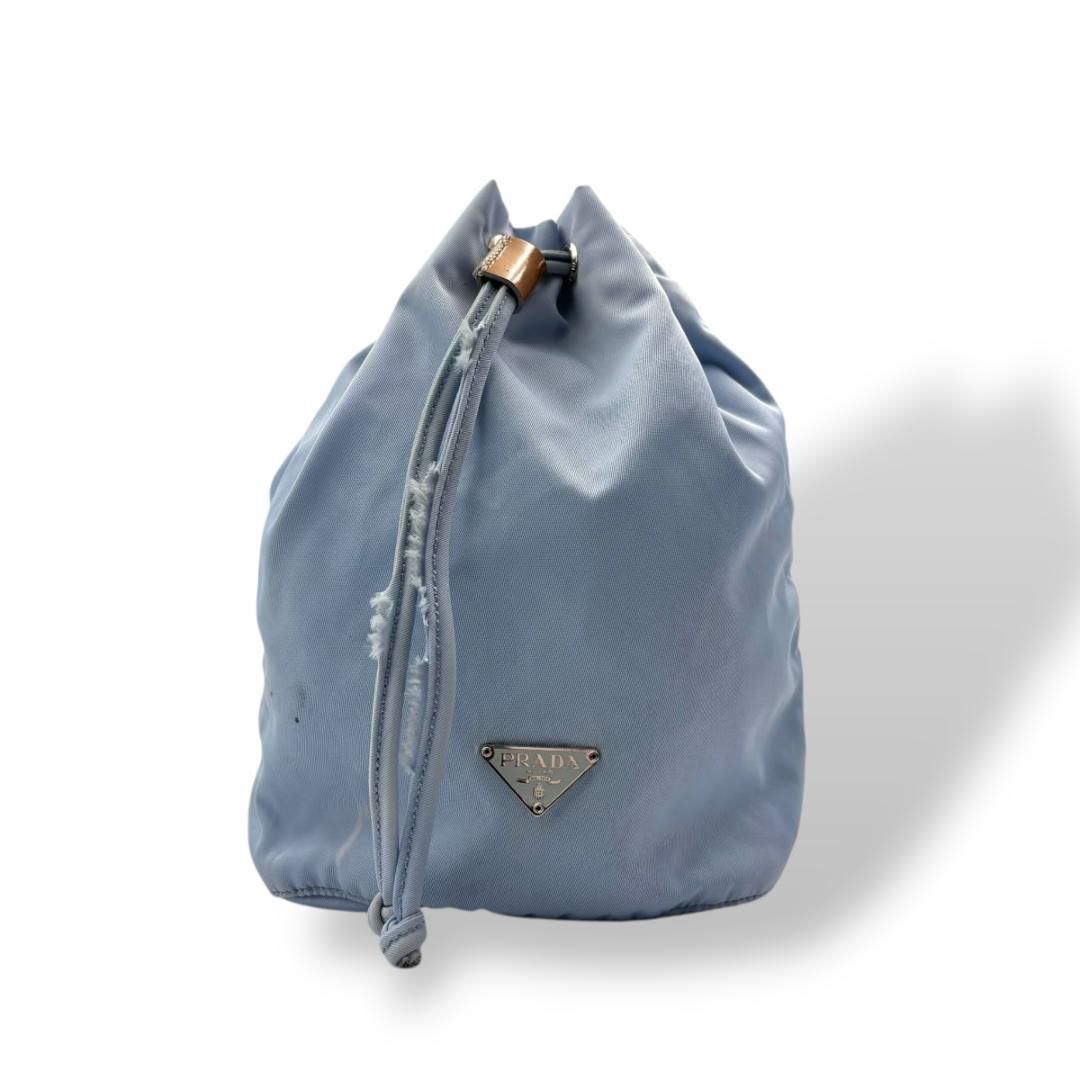 PRADA プラダ ポーチ 巾着 ナイロン ブルー I944 - メルカリ