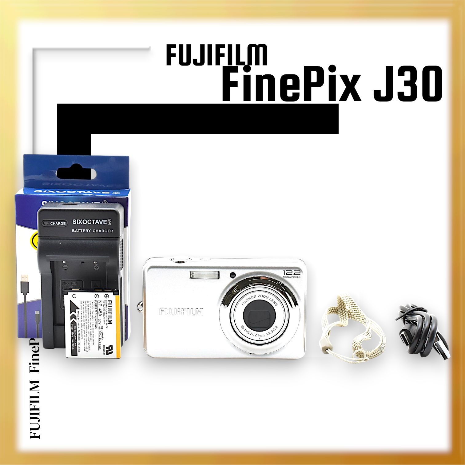 極美品 ｜FUJIFILM FinePix J30 ショップ シルバー ファインピックス