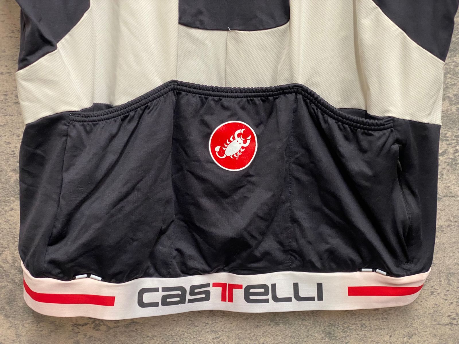 JN603 カステリ castelli 半袖サイクルジャージ 黒白 XXXL 色移り