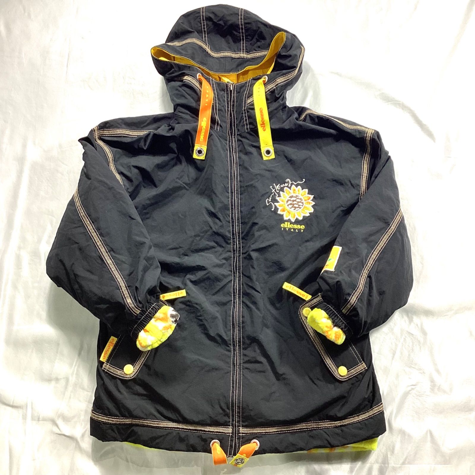 ellesse エレッセ スキーウェア ジャケット 希少 ひまわり ブラック