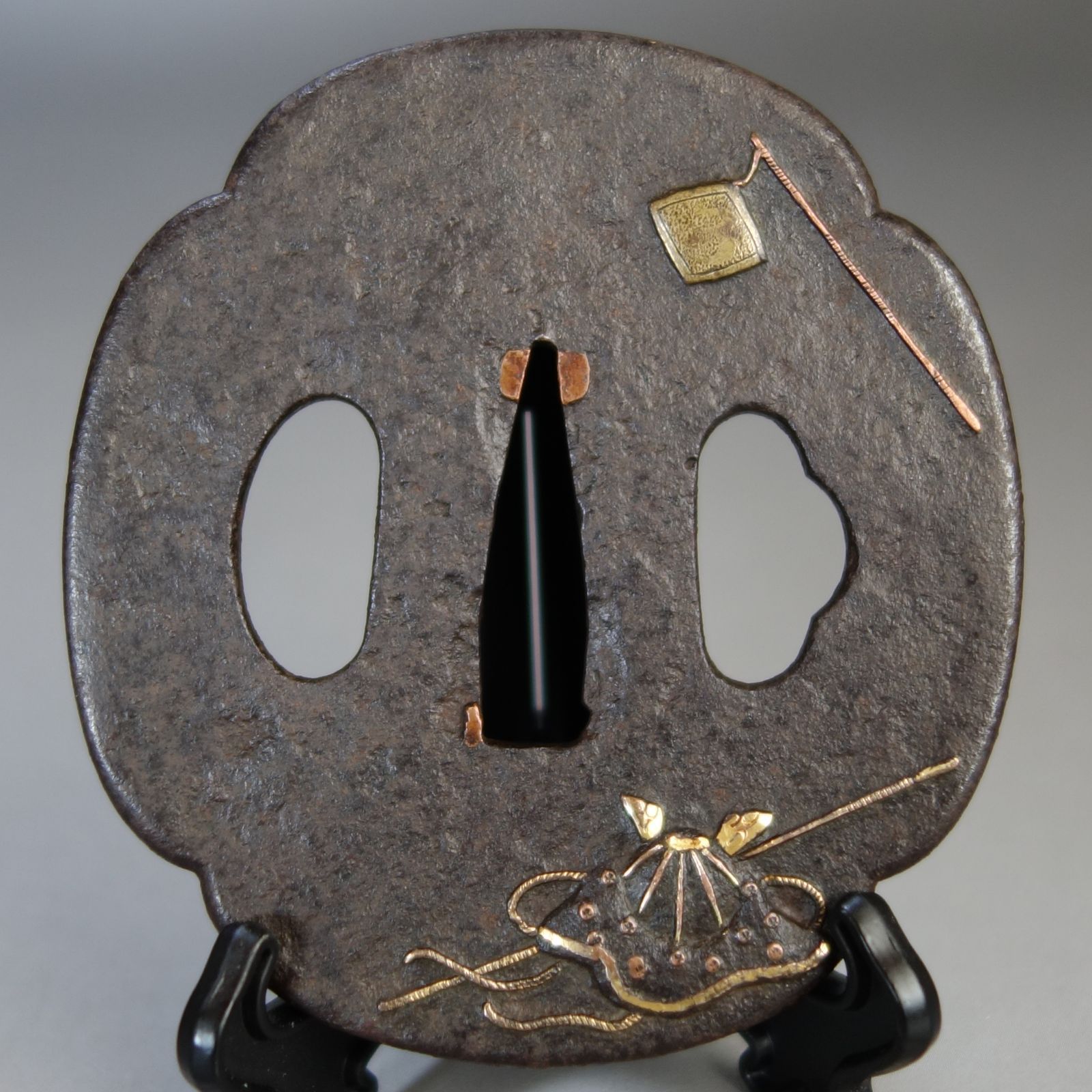 鉄地 金象嵌刀装具 鍔 刀鍔 骨董品 鉄地 鐔 武具 鉄瓶蓋 10個セット 鉄