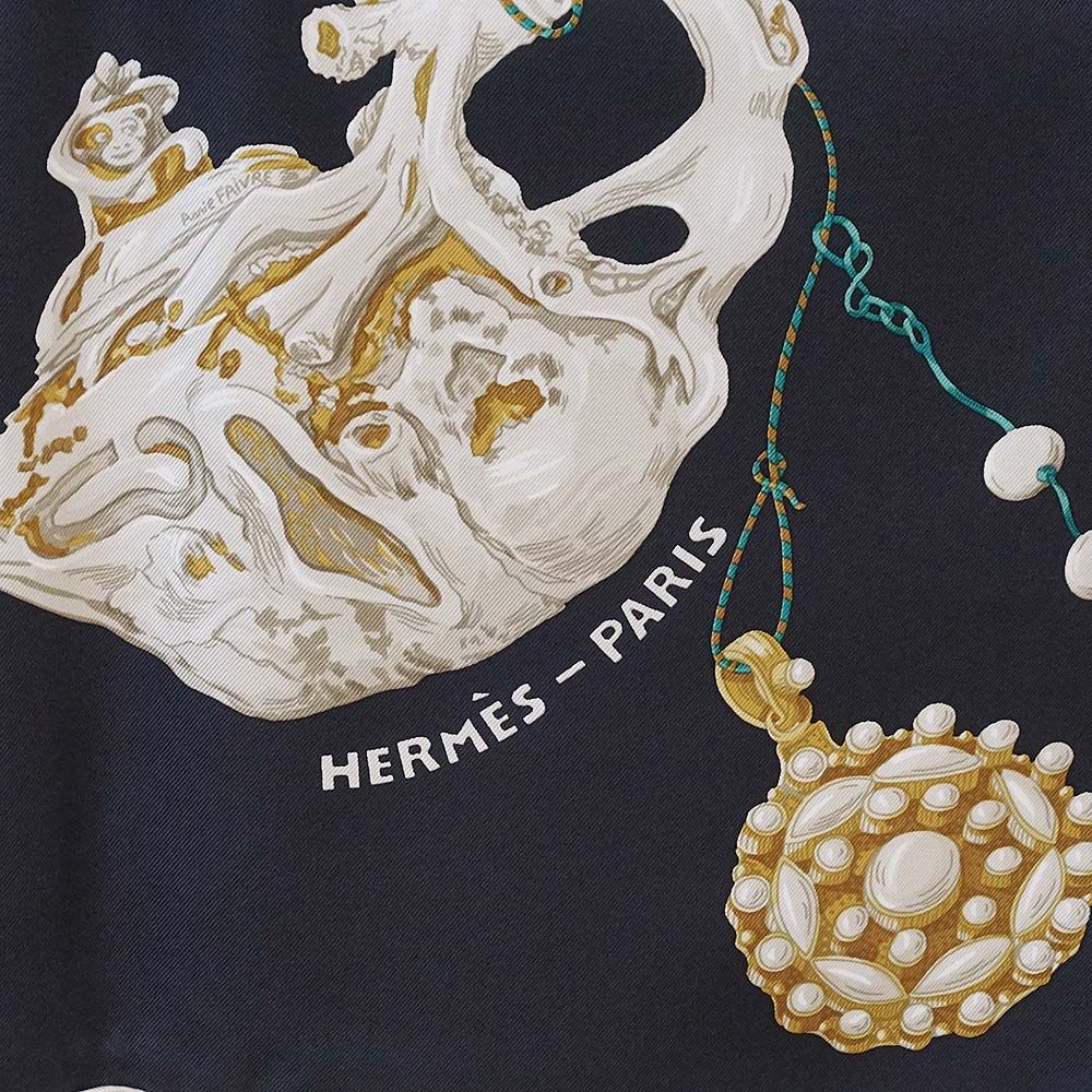 Hermès シルクスカーフ 90cm 珊瑚の夢 エルメス カレ 90 Reve de