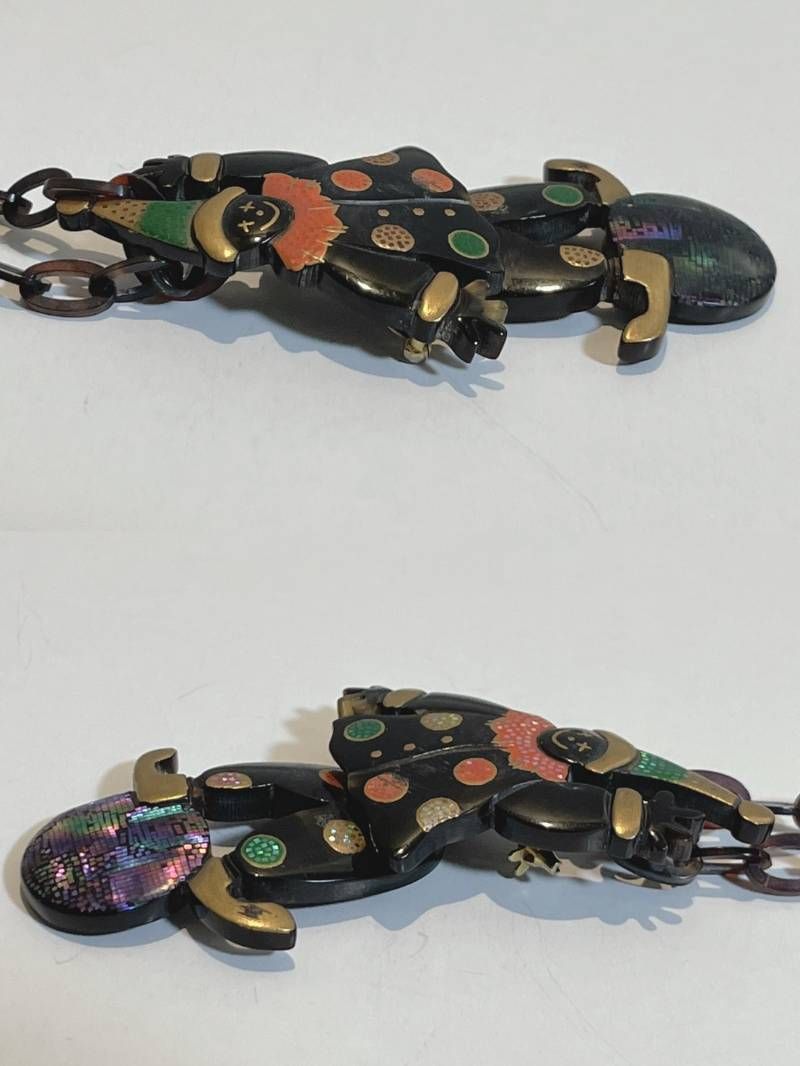 鼈甲螺鈿蒔絵一径作 ピエロ ネックレス ブローチ べっこう 鼈甲