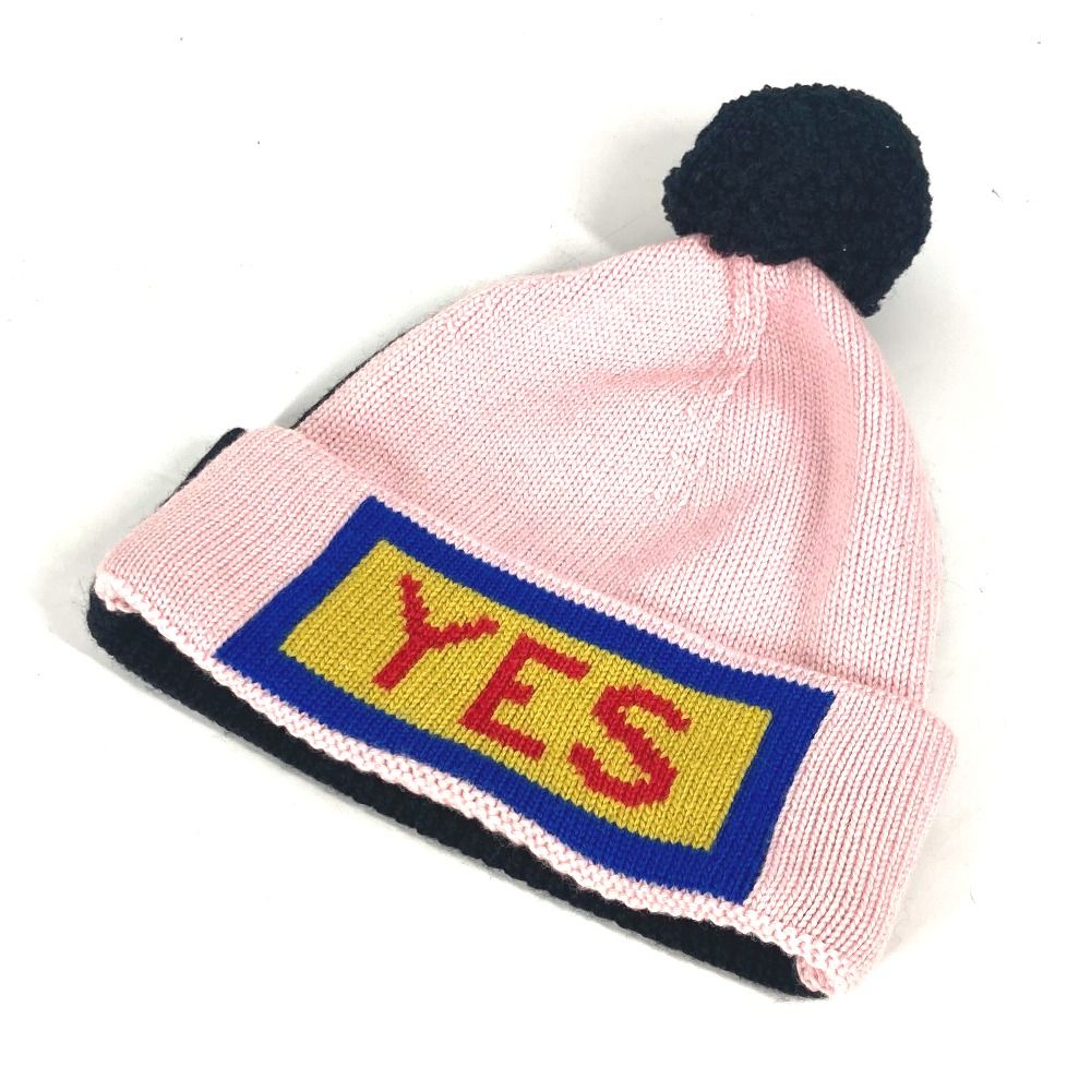 FENDI フェンディ ニット帽 ロゴ FXQ056 ウール ブラック - メルカリ