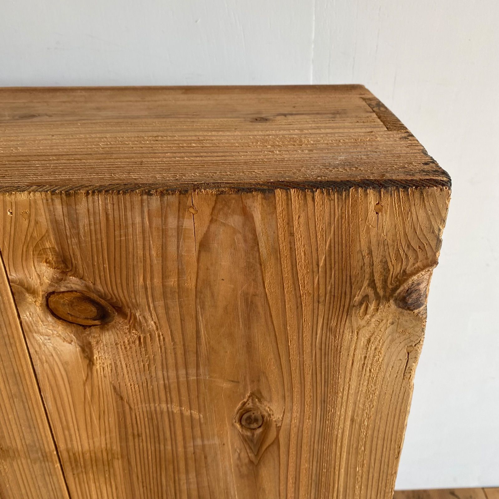 アンティーク 仕切り棚 チェスト 食器棚 書類棚 無垢材 無塗装 z842