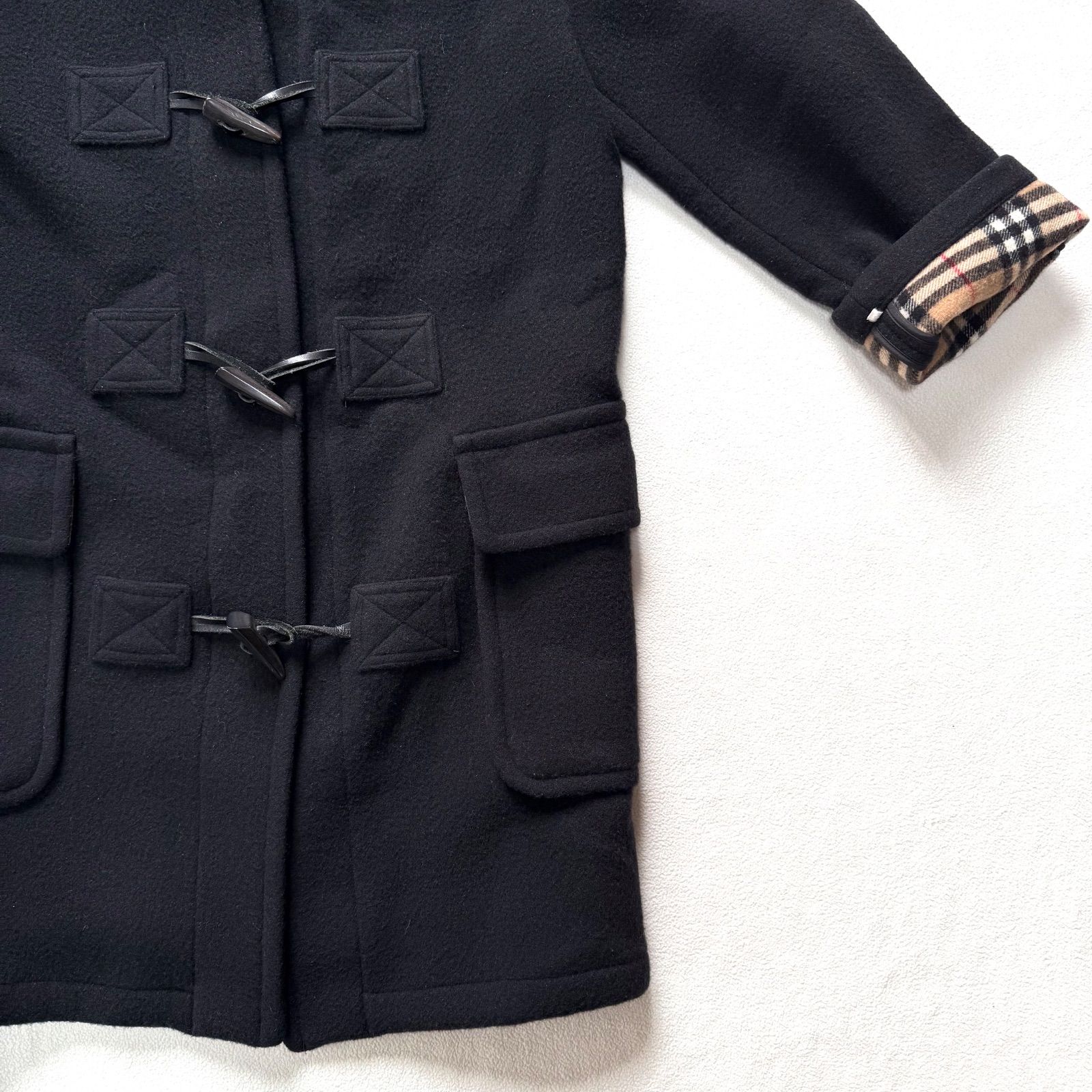 美品 バーバリー ロンドン ダッフルコート ノバチェック トグル 英国製