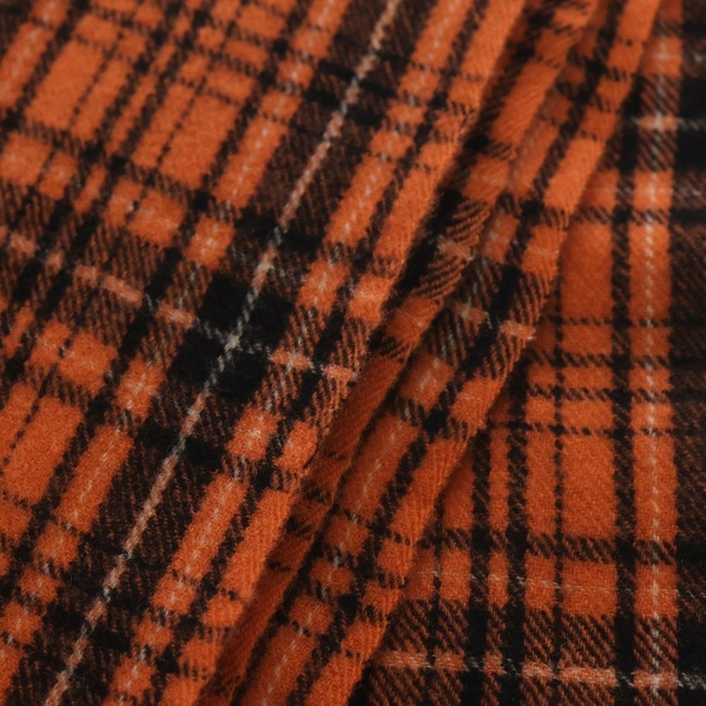 アンダーカバーUNDERCOVER オレンジチェック マフラー ウール カシミア