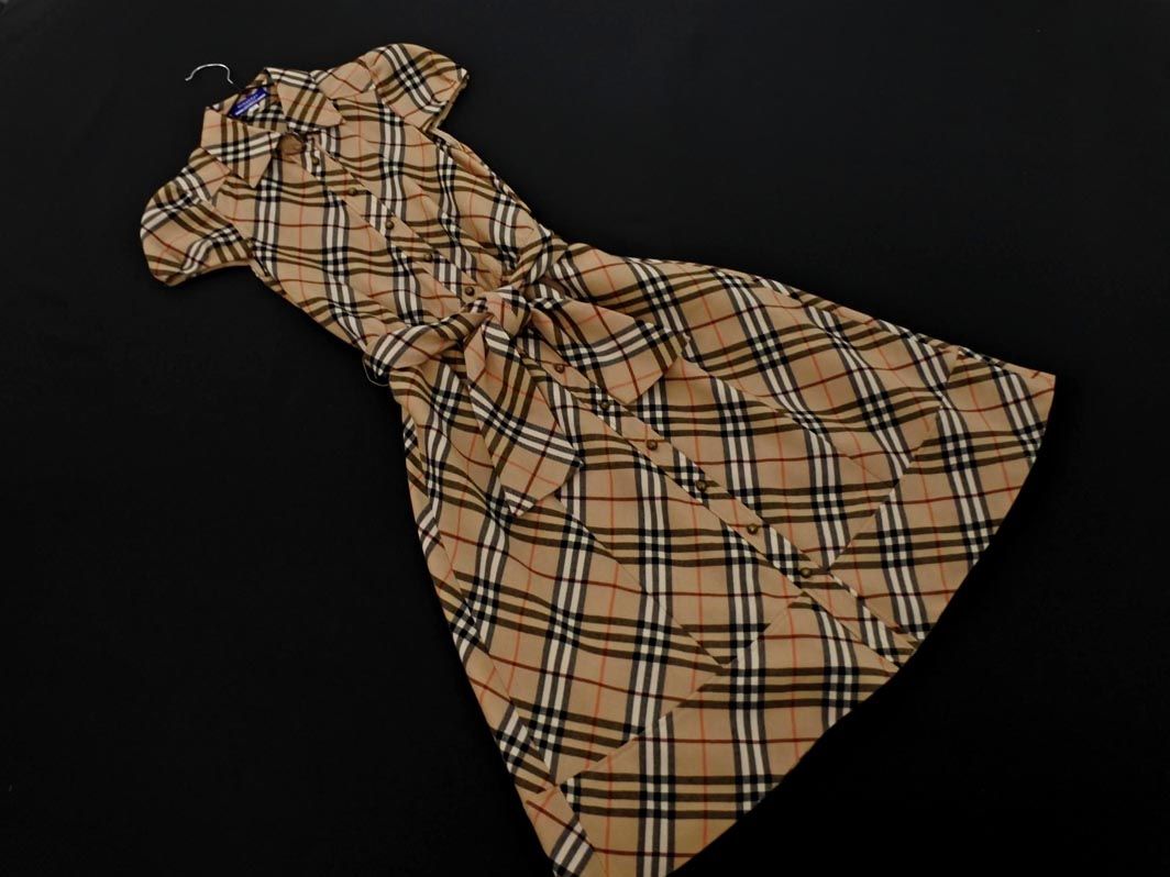 バーバリーブルーレーベル【38】ツイードミニワンピース ノバチェック