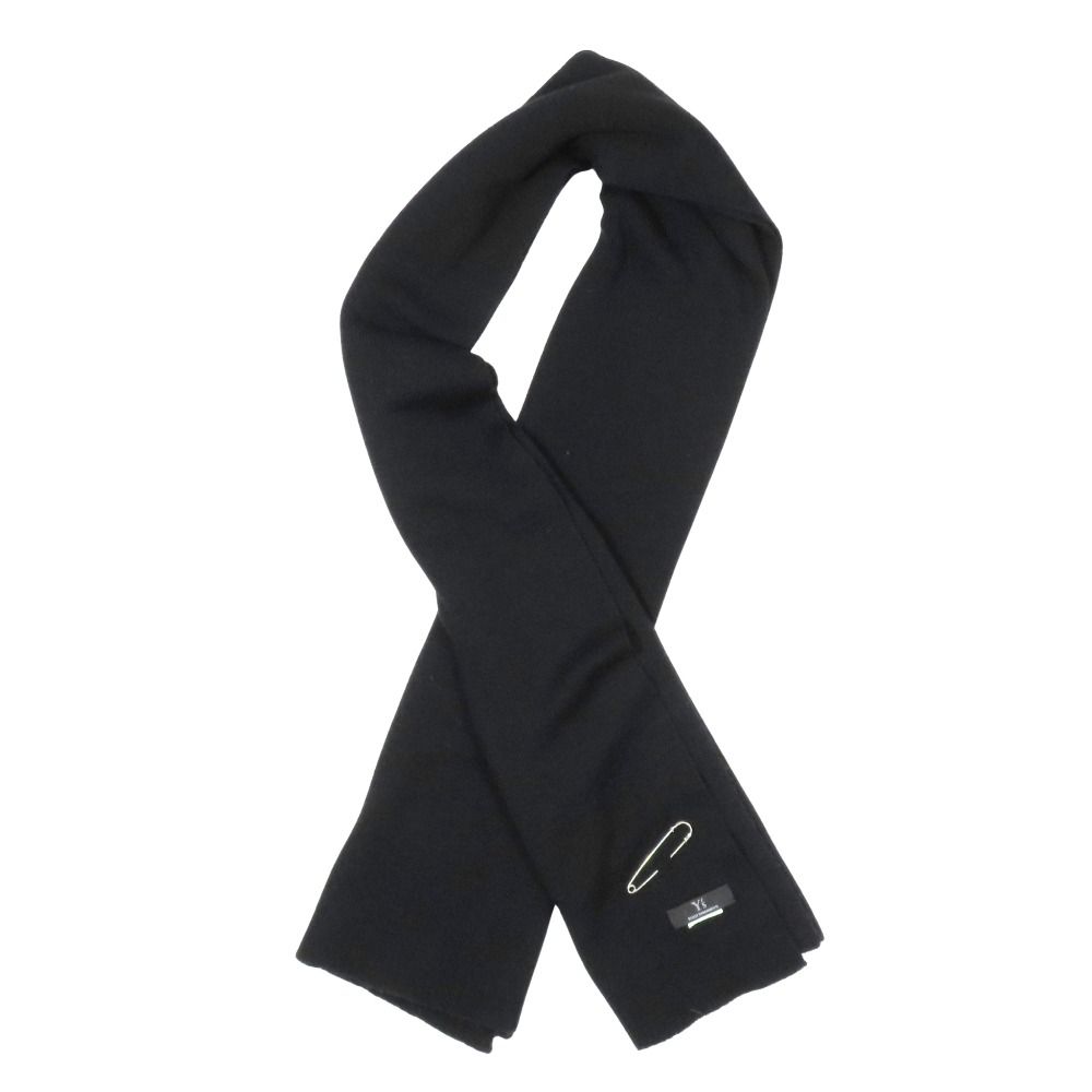 入手困難ヨウジヤマモト ワイズY's ブラックフリンジストール マフラー