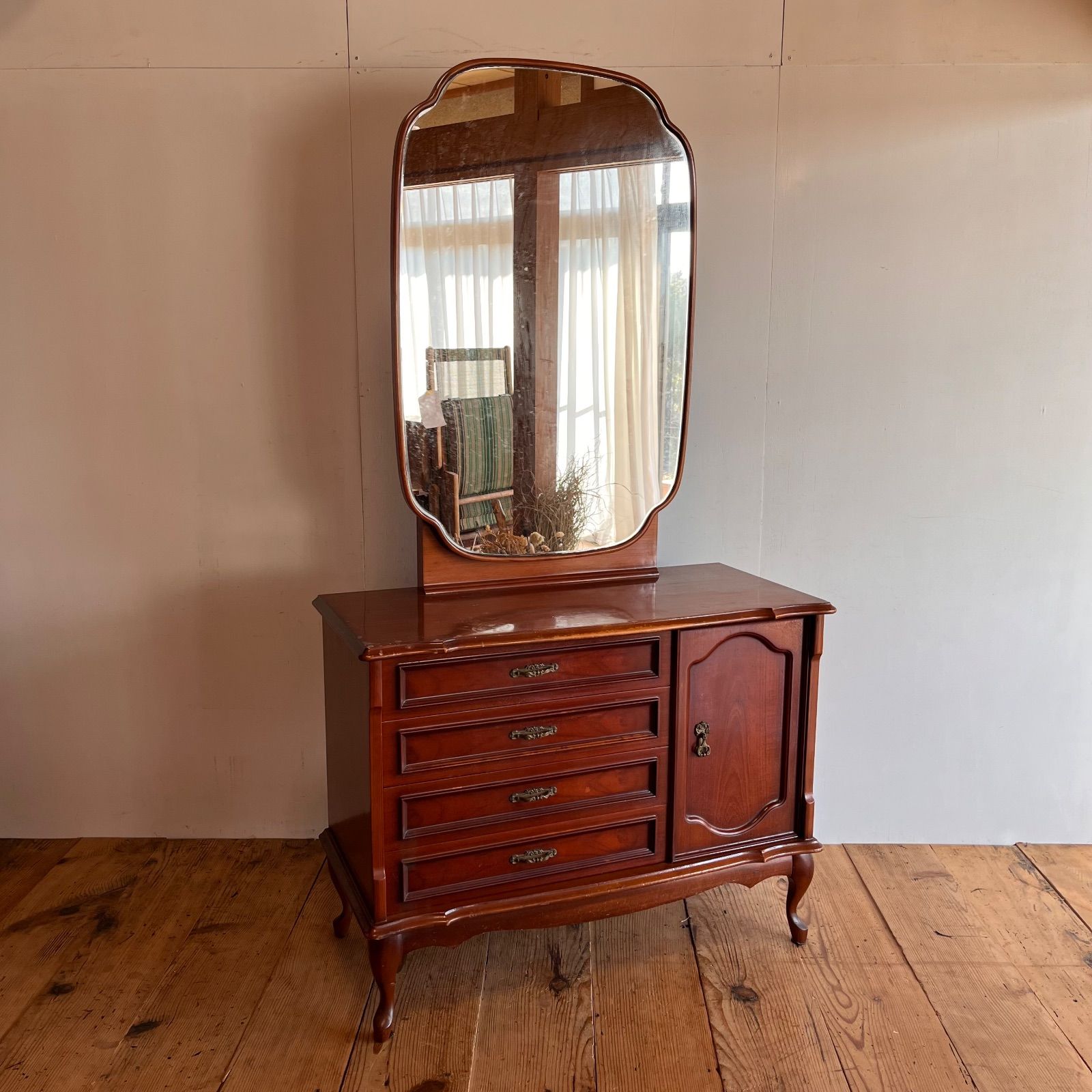 アンティーク ドレッサー 鏡台 古家具 化粧台 レトロ y415 - メルカリ