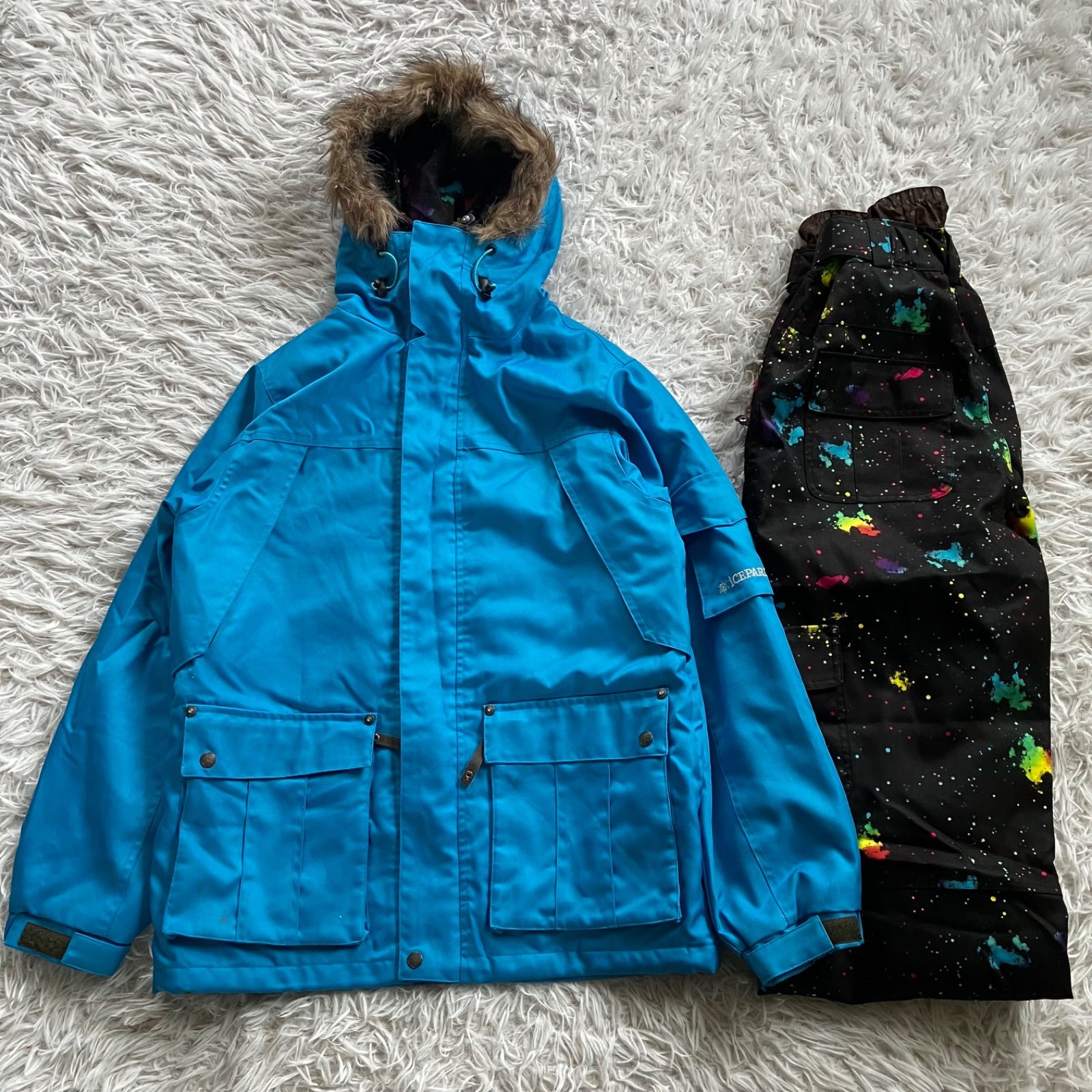 希少レトロ古着！マルチカラード派手柄スキージャケットセットアップ