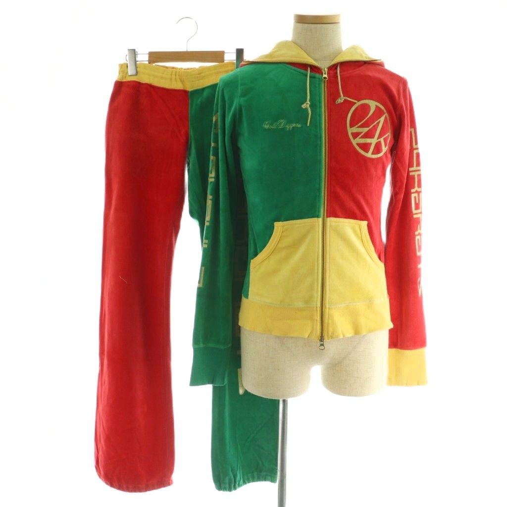 EXILE 24カラッツ ファイヤーパターン ベロア ジャージ セットアップ L