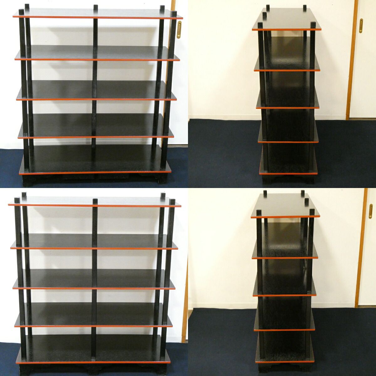 引き出し付 木製柱】懐石道具 木製組立式 五段配膳棚 （2）水屋棚 水谷