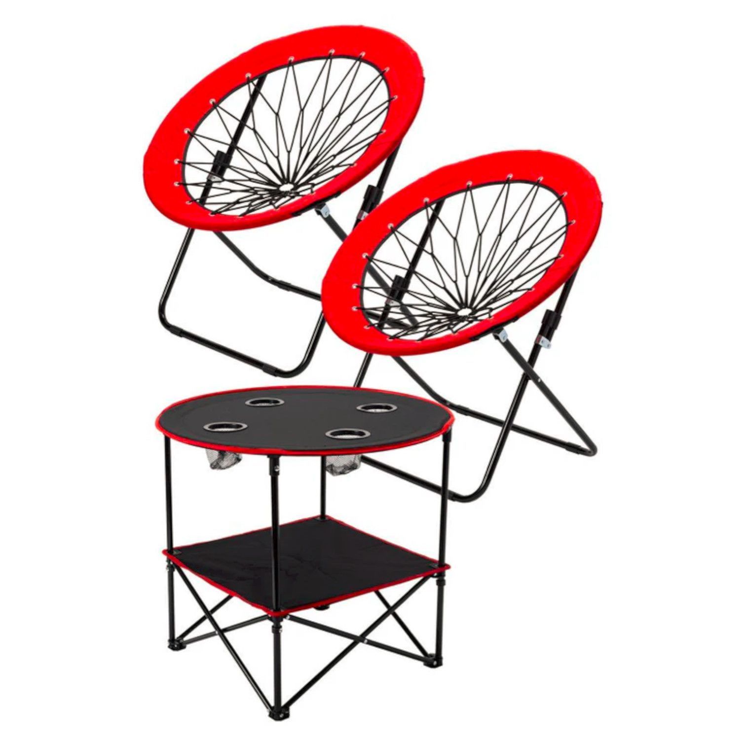 ハンモックチェア テーブル3点セット レッド 無重力 アウトドア 2075