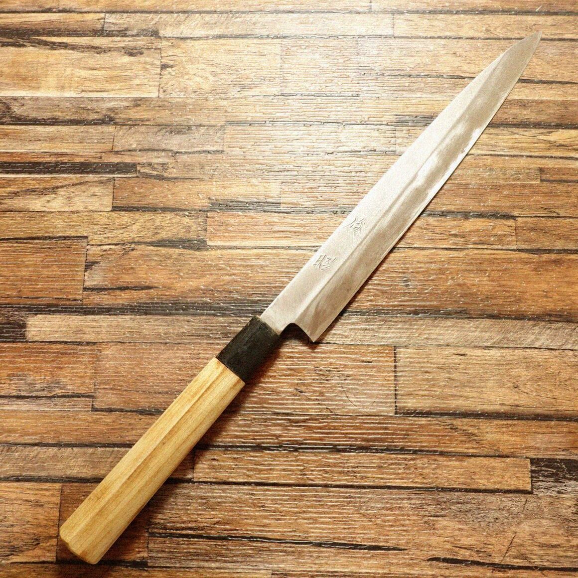 俊昭 柳刃包丁 研ぎ済 ハガネ 刺身包丁 片刃 240mm - メルカリ