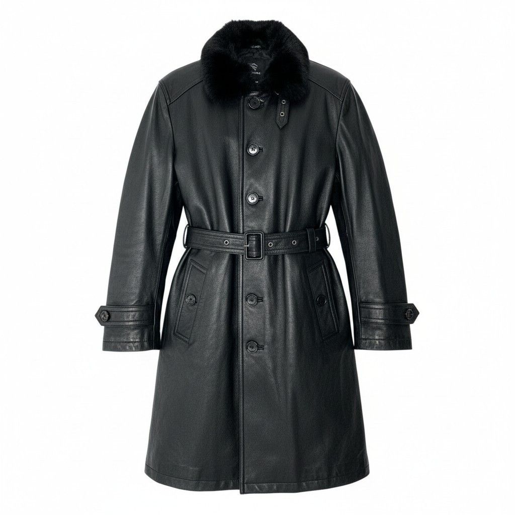 バーバリー ブラックレーベル ダッフルコート エコレザー ファー