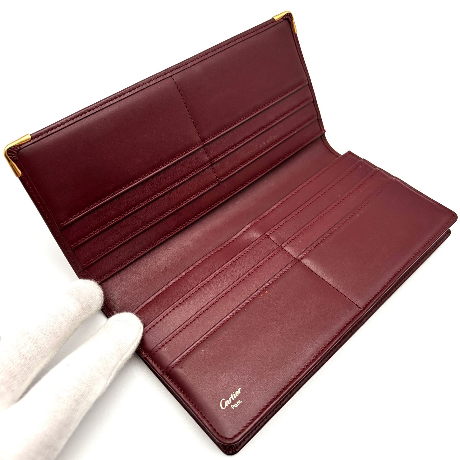 正規品・廃盤 Cartier カルティエ 長財布 マストライン ロゴ レザー