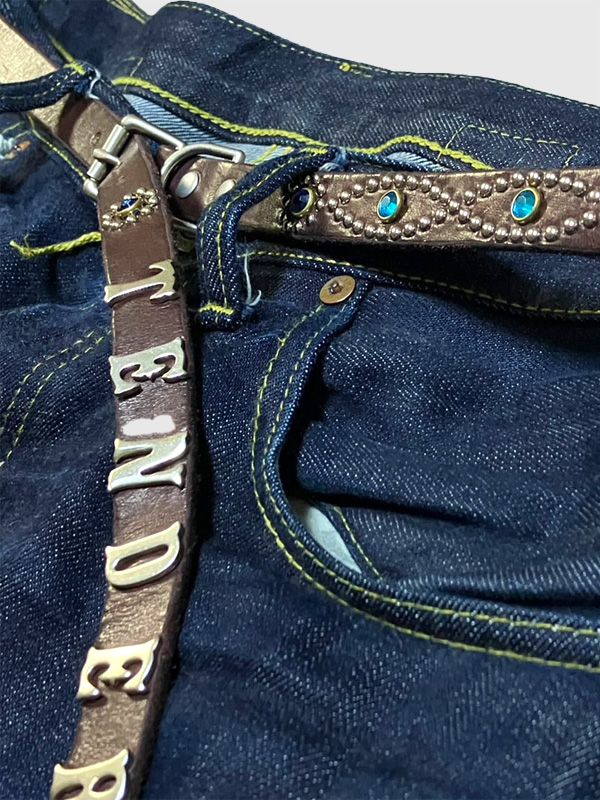 テンダーロイン青スタッズベルトLサイズ テンダーロイン青スタッズ