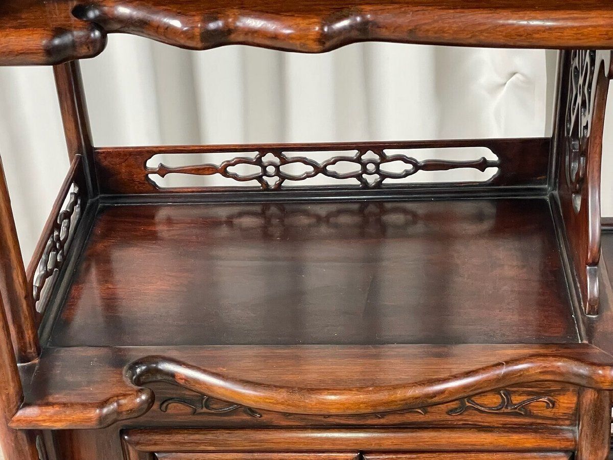 GT06 唐木家具 花梨材 総無垢 飾り棚 違い棚 / 飾棚 違棚 中国 茶棚