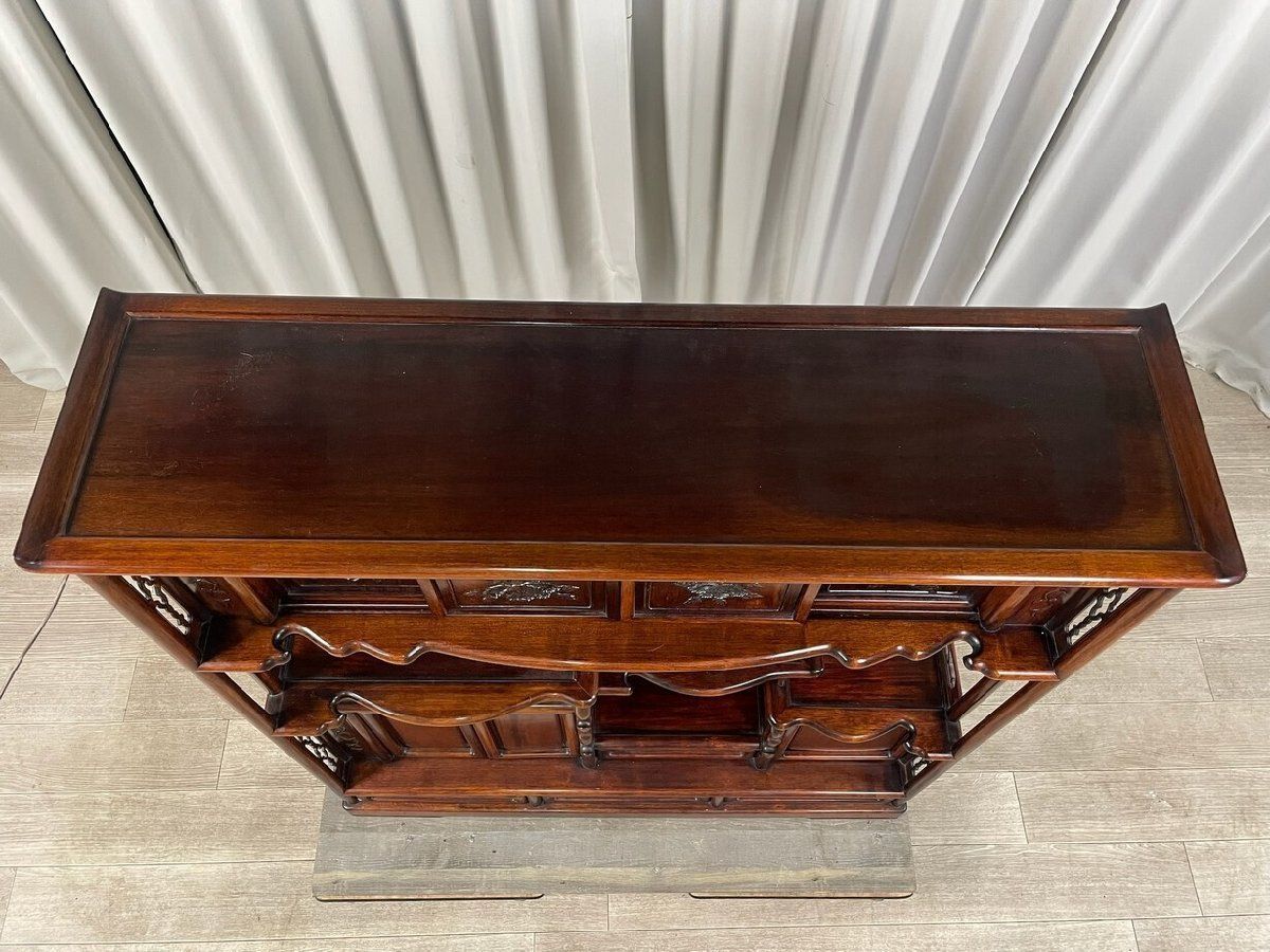 GT06 唐木家具 花梨材 総無垢 飾り棚 違い棚 / 飾棚 違棚 中国 茶棚