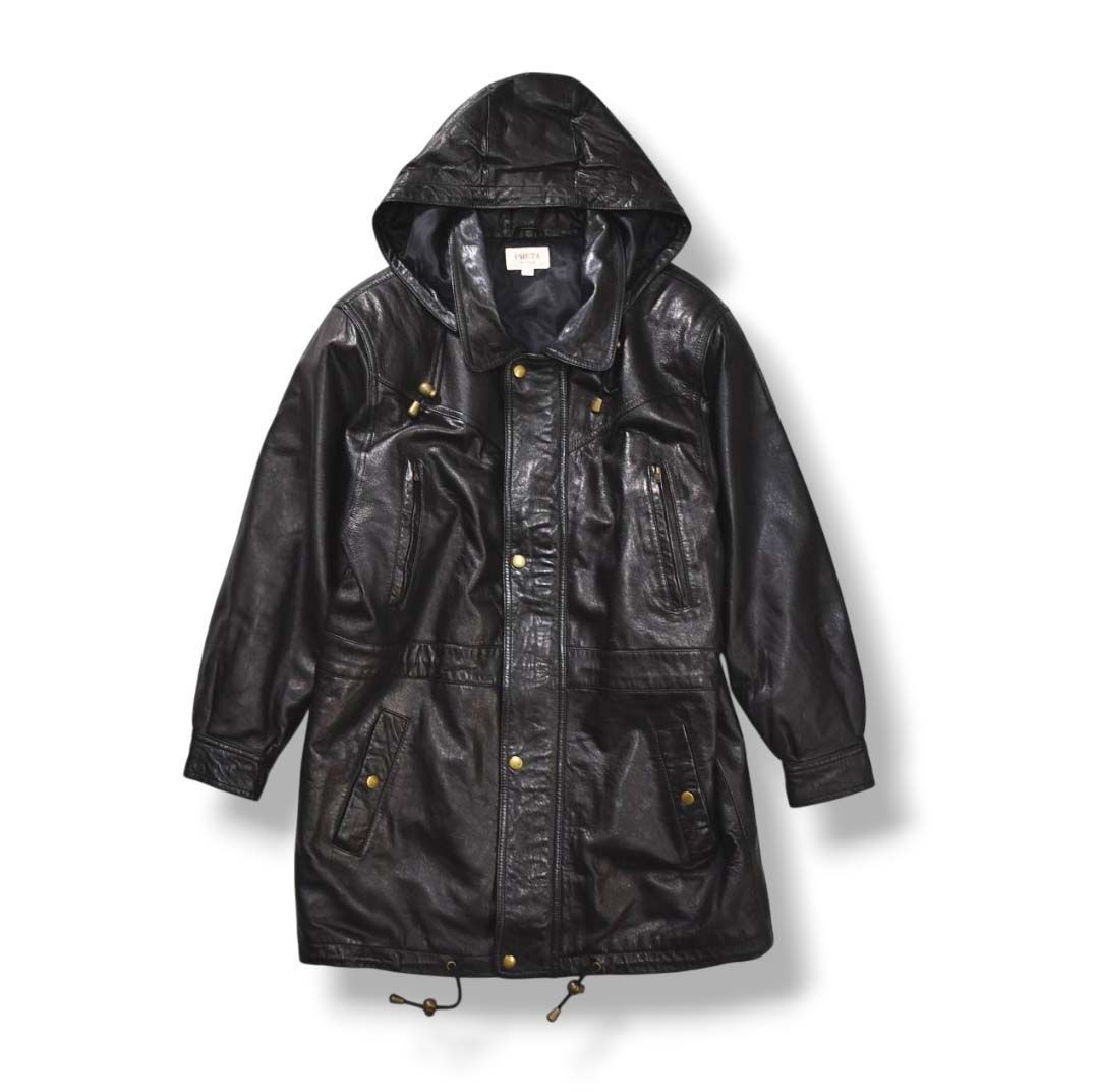 90s ラムレザー フーディコート フェード 個性的 モード ギミック BIS