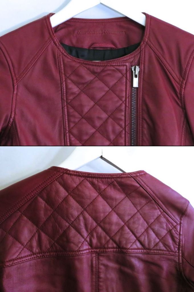 コントワーデコトニエ】マロン色のラムレザーキルティングジャケット