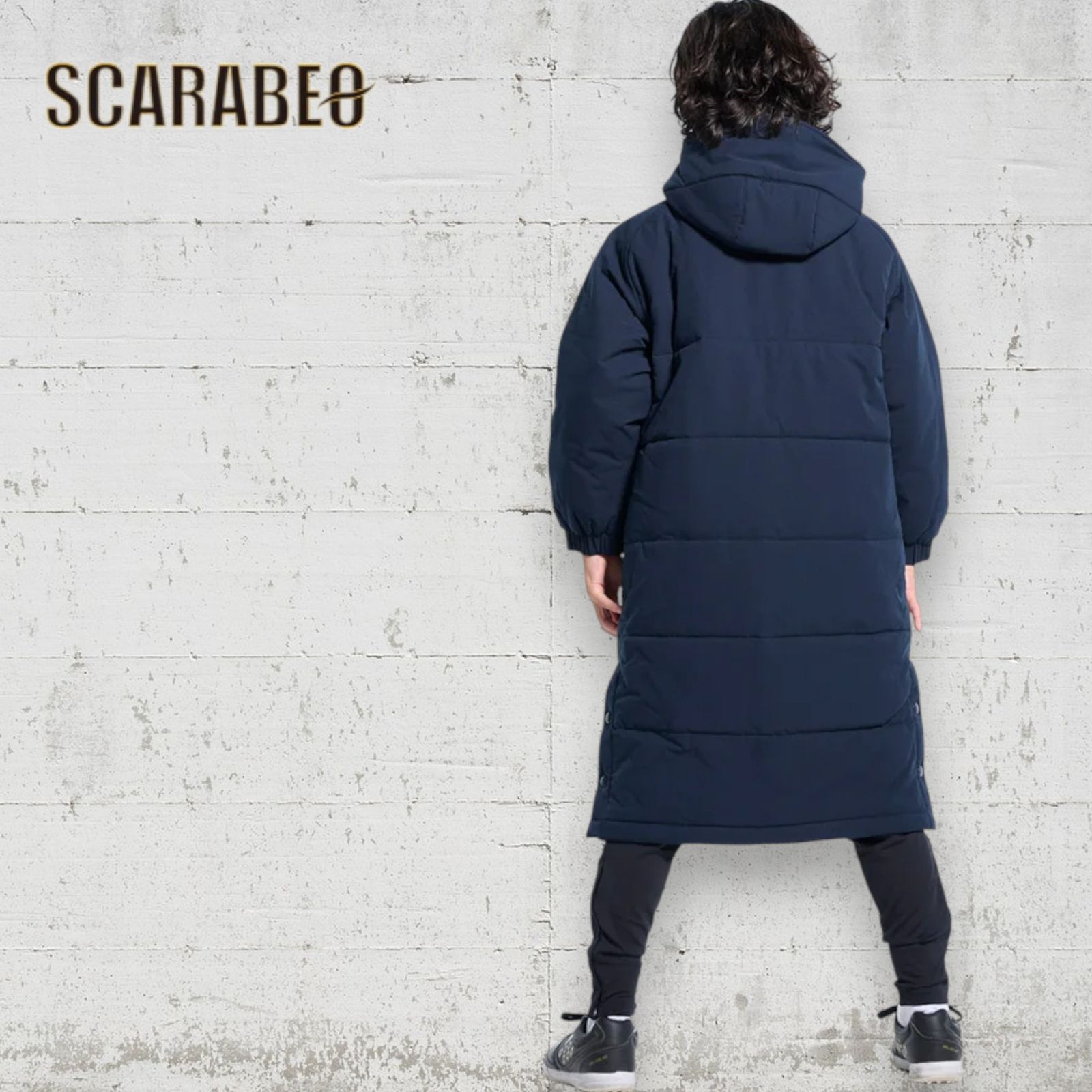 Svolme フード付きダウンコート ネイビー150-160 SVOLME フード付き