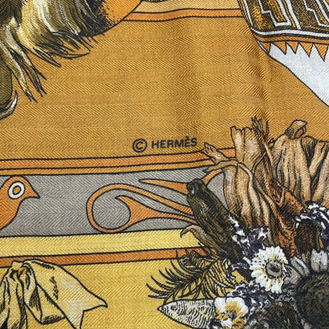 極美品 HERMES エルメス カレ140 大判 Kachinas カチナ 民族 スカーフ