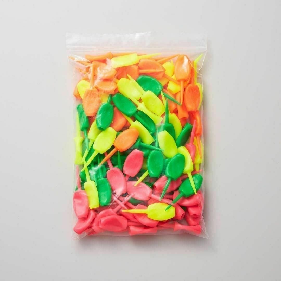 パリティー 蛍光色100本セット ゴルフティグリーンフォーク日本製