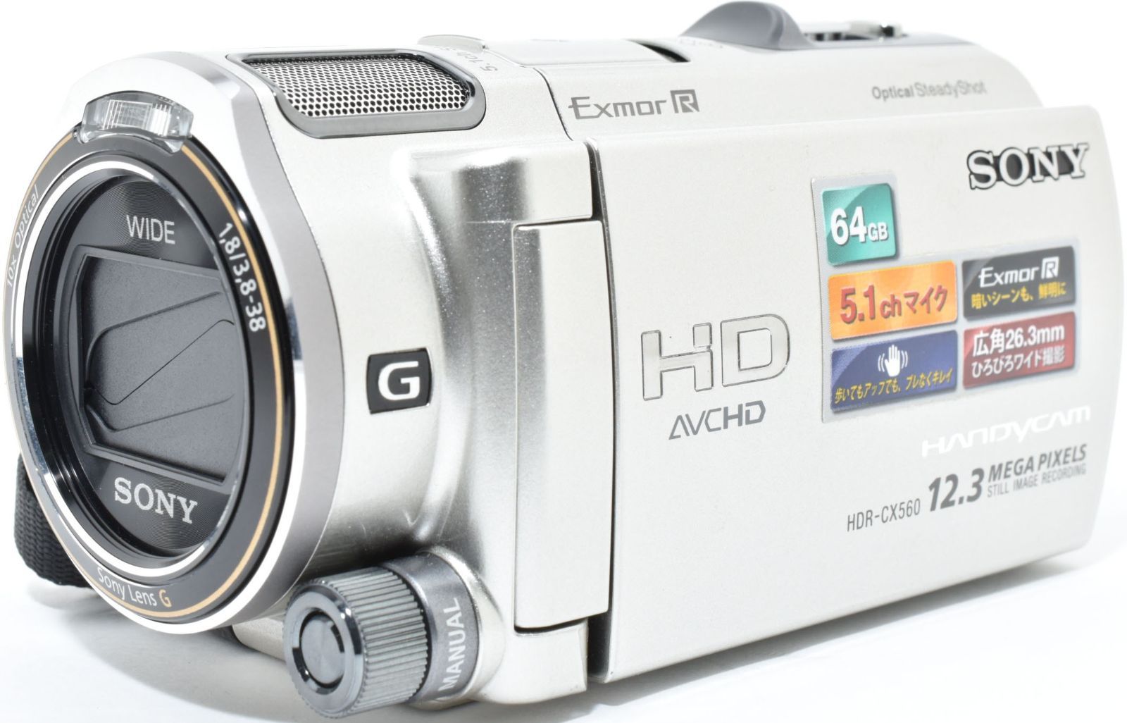 動作確認済 SONY HDR-CX560V ハンディカム ビデオカメラ シルバー