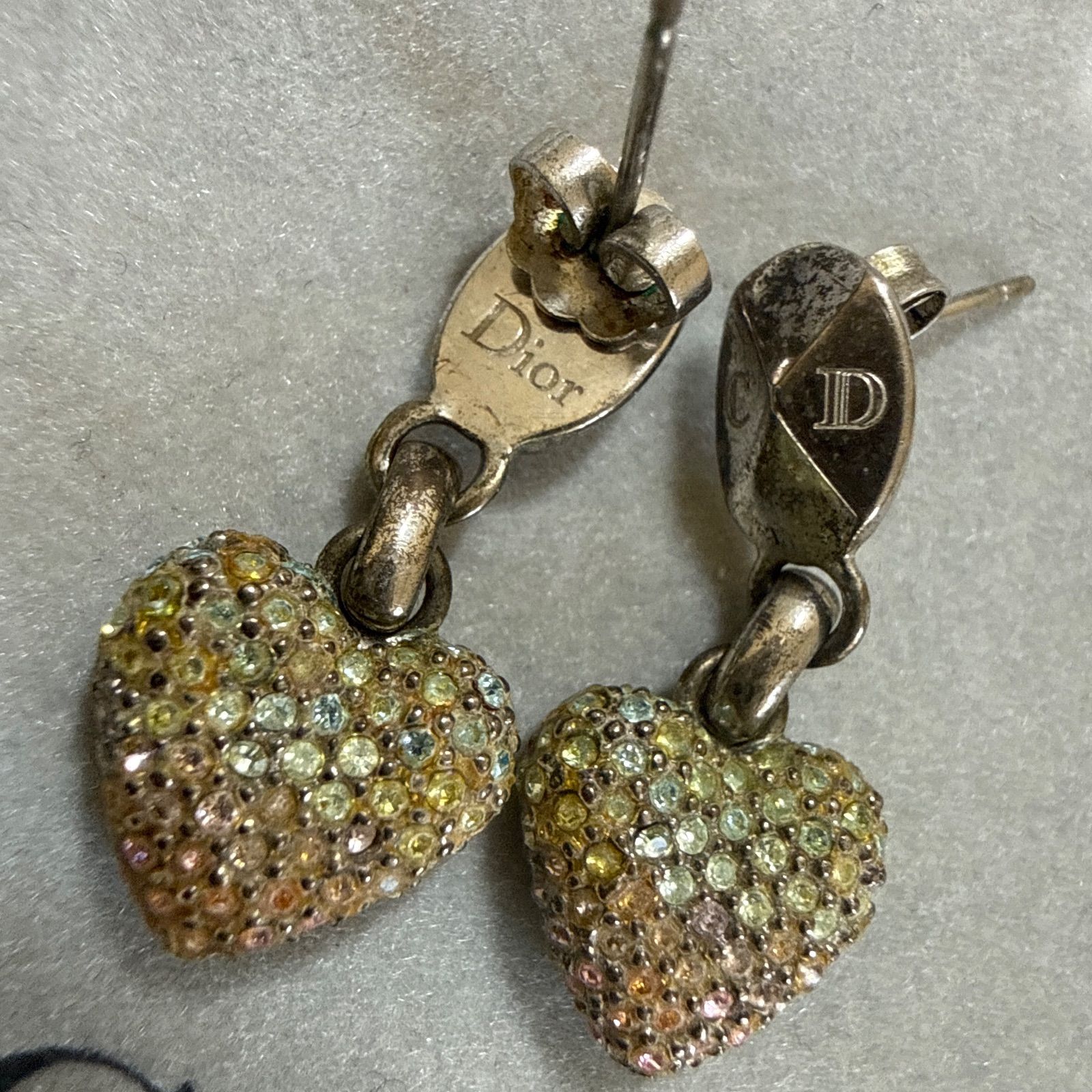 Christian Dior クリスチャンディオール ラインストーン付きハート