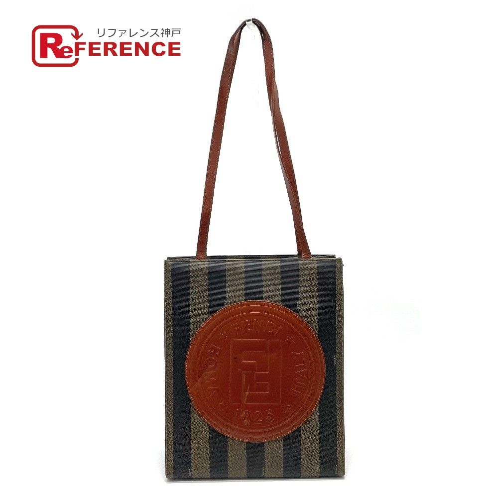 FENDI フェンディ ショルダーバッグ FFロゴ PVC/レザー ブラウン