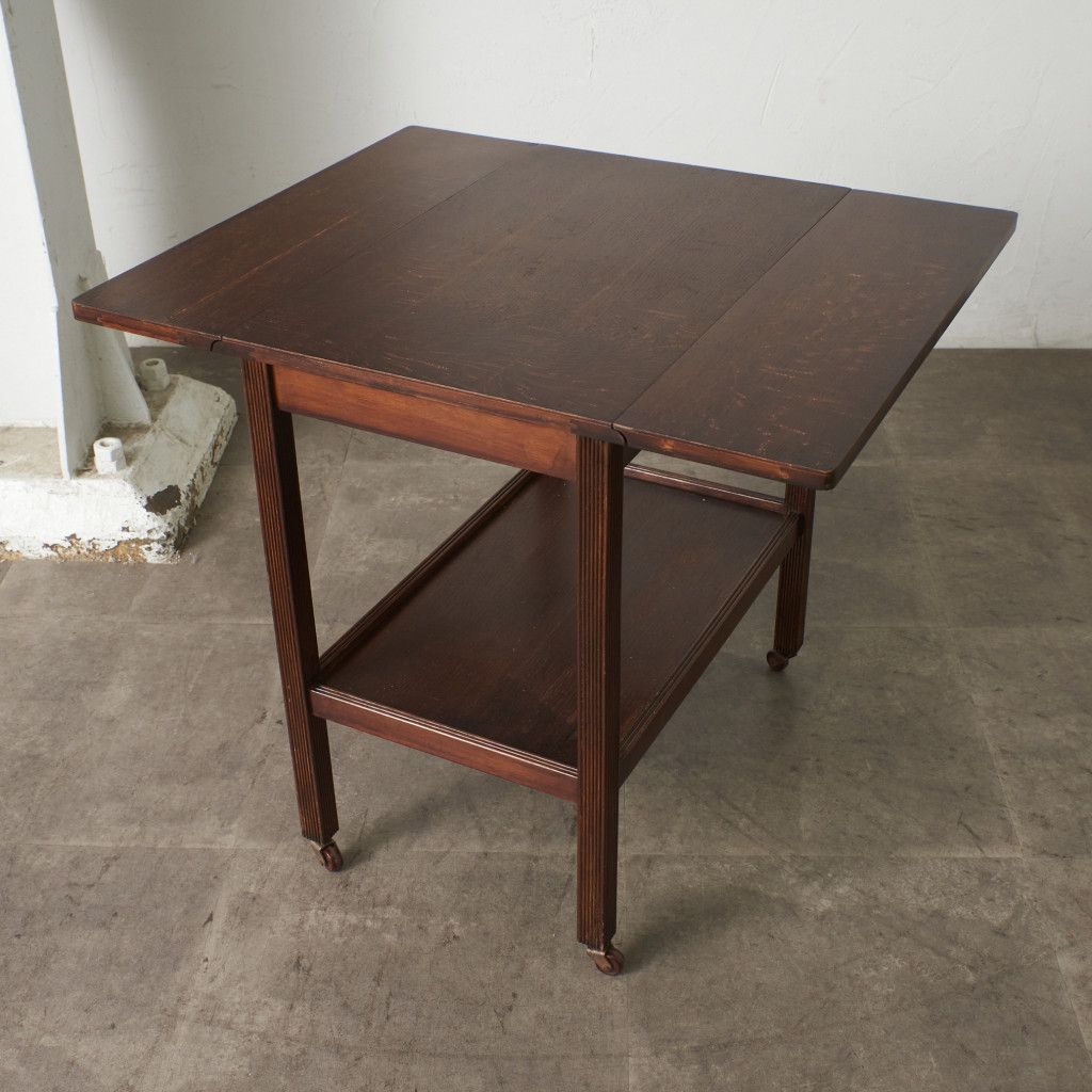 フランスアンティークドロップリーフキッチンワゴン/トロリーテーブル