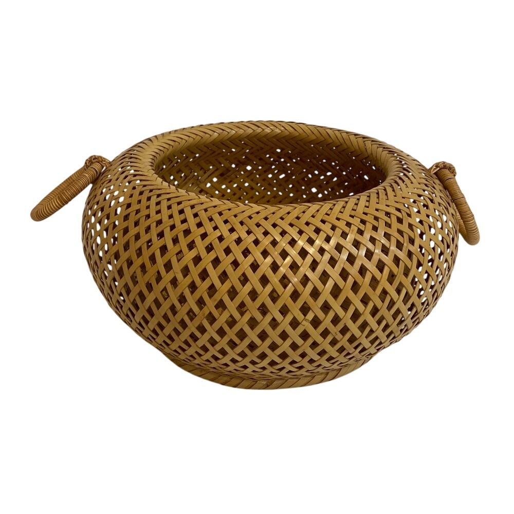 在銘 竹細工 希少 籠 竹籠 骨董 在銘 竹細工 希少 籠 竹籠 骨董 在銘