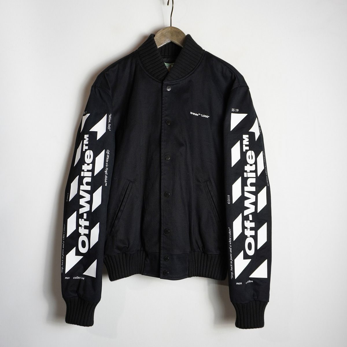 国内正規 OFF-WHITE オフホワイト DIAG SKINNY VARSITY バックアロー