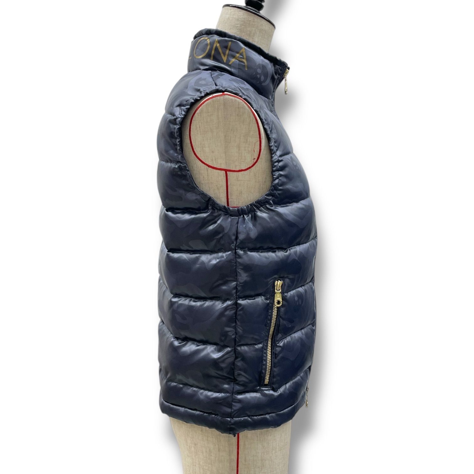 希少 極美品] MARK&LONA ダウンベスト グリーン ゴルフカモフラ 希少