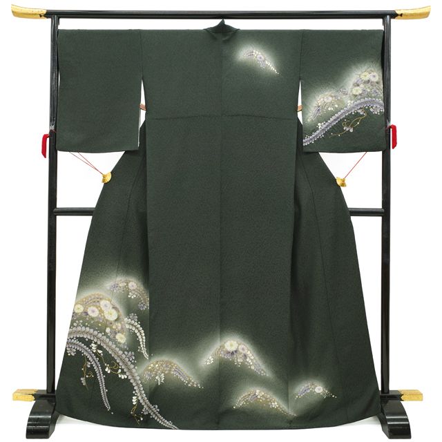 ☆専用☆美品 訪問着 辻が花 墨黒 袷 身丈166.0cm トールサイズ 正絹