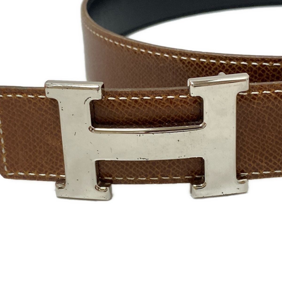 エルメス ブラウンレザーベルト 保存袋付き エルメス ブラウンレザー