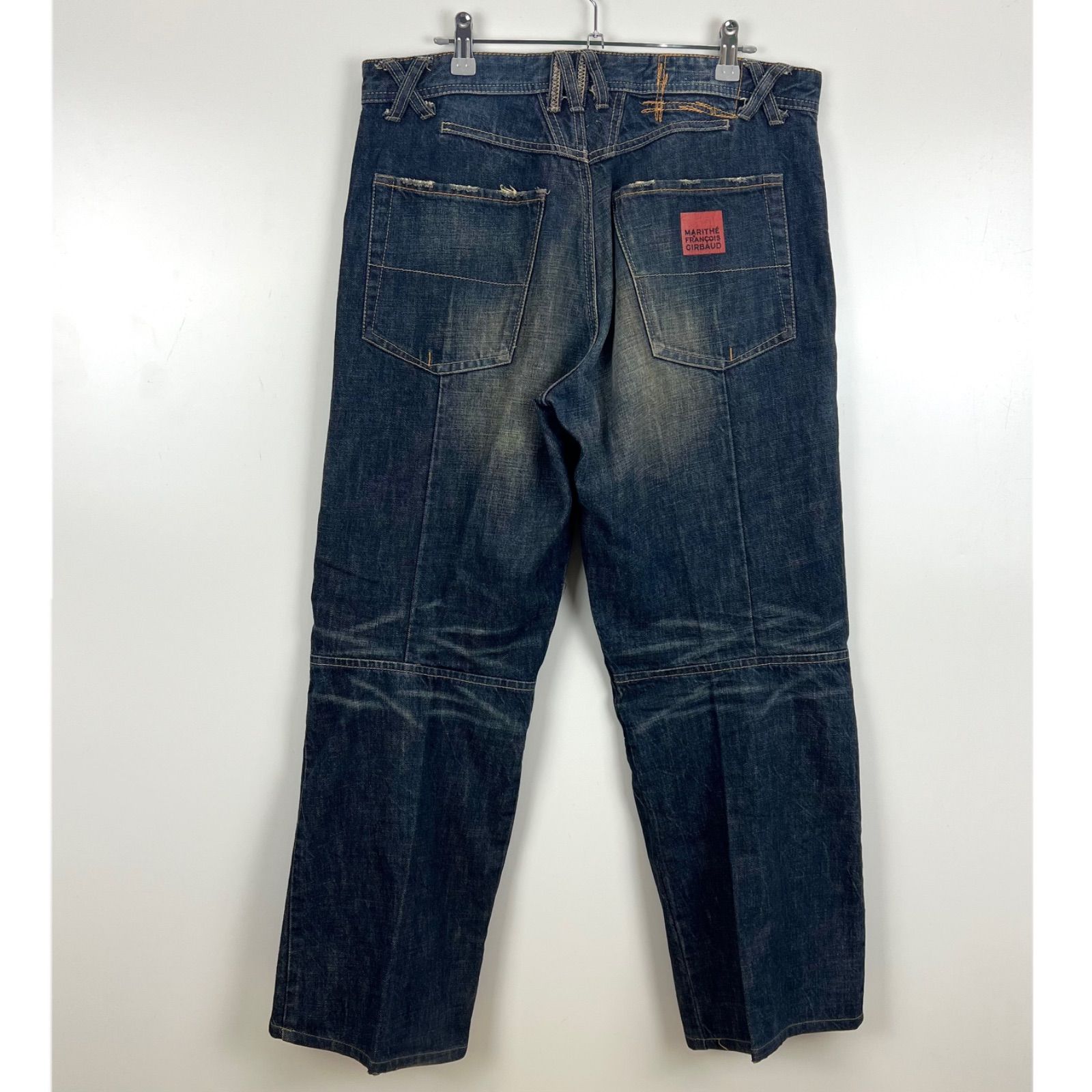 MARITHE FRANCOIS GIRBAUD 00s y2k archive damaged denim pants L